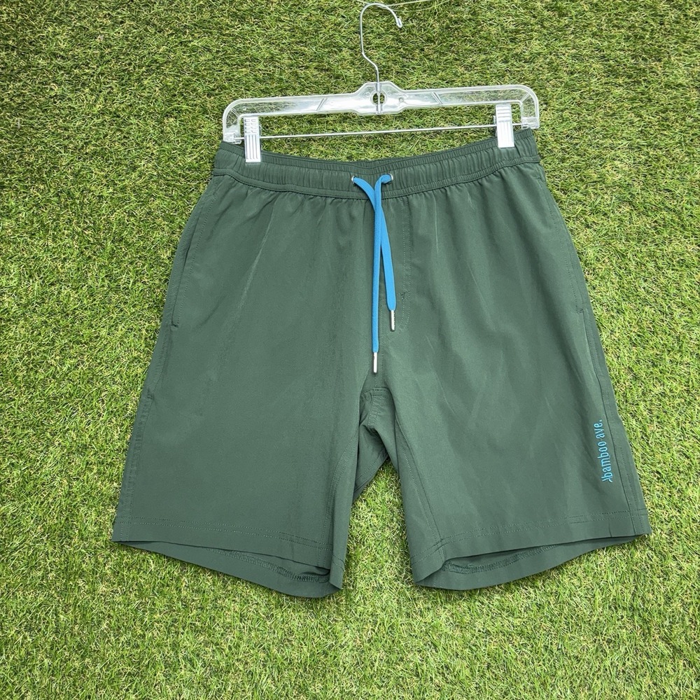 Bamboo Ave Shorts Mens Medium Boundless Athletic Short Comfy Lined Tech Green